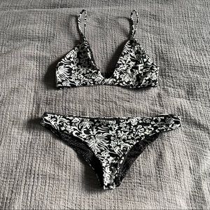 ACACIA Swimwear Black Batik Bikini, Medium
